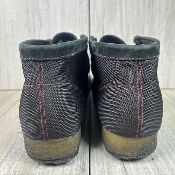 Clark’s Wallabees Stinson Hi black Canvas Chukka Boot Lace Up Shoe Mens Size 9.5 - Picture 2 of 10